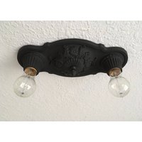 Deckenleuchte, 1927, Neu Verkabelt Und Restauriert, Kohle Schwarz von AntiqueLightFixtures