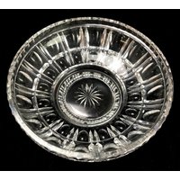 Tief Keilschliff Glas Kristall Servierschale | Graduierter Fingerabdruck von AntiqueShack
