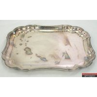 Vintage 15 3/4 "Rechteckige Gorham Newport Silberplatte Serviertablett Yb14 von AntiqueShack
