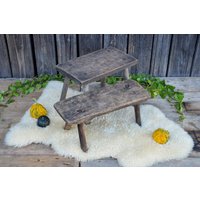 Rustikaler Melkhocker Aus Holz Rustikaler Melkhocker Aus Holz von AntiqueTransylvania