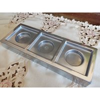 Vintage Guss Aluminium Modernismus Kerzenhalter Für Teekerzen von AntiqueXmas