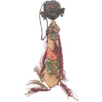 Aus Holz Geschnitzte Abgerundete Antike Wandbehang Vintage Skulptur Home Deocor Anger Götter Schädel Kopf Statue Nepal von AntiquesFromAsia