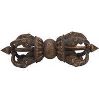 Elefantenkopf Zacke Tibeter Dorje Bajra Hand Geschnitzt Ritualobjekt Buddhismus Donnerkeil Alter Handgefertigt Aus Messing Kupfer Antik Vajra Nepal von AntiquesFromAsia
