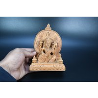 Göttin Saraswati Holzstatue Brahma Frau Des Wissens Musik Kunst Weisheit Lernen Anbetung Sarasvati Idol Skulptur Hinduismus Nepal von AntiquesFromAsia