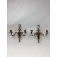 Vintage Kerzen-Wandleuchter Aus Messing. Doppelkerzen Separat Erhältlich. Mid Century Hollywood Regentschaft Vintage Kerzen-Wandleuchter Aus Messing. Doppelkerzen Separat Erhältlich. Mid Century Hollywood Regentschaft von AntiquesFromtheBLVD