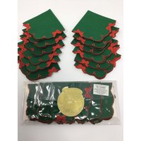 Vintage Weihnachts-Cocktail-Servietten in Grün Mit Rot Getrimmt. W-C Designs | 12 Servietten Verfügbar Werden 6Er-Sets Verkauft. | Nur Noch 2 Sets Vintage Weihnachts-Cocktail-Servietten in Grün Mit Rot Getrimmt. W-C Designs | 12 Servietten Verfügbar Werden 6Er-Sets Verkauft. | Nur Noch 2 Sets von AntiquesFromtheBLVD