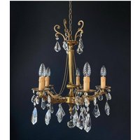 Luxuriöser Antiker Kronleuchter Mit Kristallanhängern von AntiquesStyleShop
