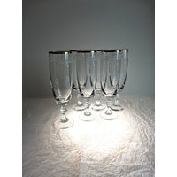 Antikes Sekt Set Mit 6 Gläsern Böhmen von AntiquesbyPeter