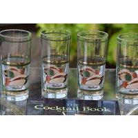 Outdoorsman Glassware ~ 4 Vintage Duck Wildlife Cocktail - Highball-Gläser, Libbey, 1960, Bourbon Scotch Whisky 16 Oz von Antiquevintagefind