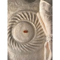 Vintage Fostoria Geätzte Glas Aperitifteller | 4Er Set von Antiquevintagefind