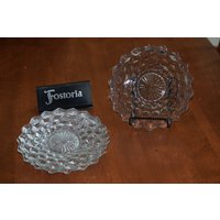 Vintage Fostoria Glas Vorspeisenteller American Clear, 4Er Set Vintage Fostoria Glas Vorspeisenteller American Clear, 4Er Set von Antiquevintagefind