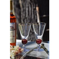 Vintage Rotgold Cocktailgläser - Weingläser, Tiffin Franziskaner, Dubonnet, 50Er Jahre, Sommercocktails, Große Rot-Goldene Weihnachtsgläser von Antiquevintagefind