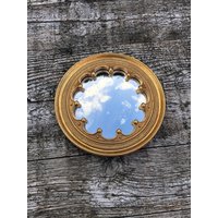 Spiegel "Charles", Patiniertes Gold Mit Hexenauge, Durchmesser 19 cm von Antiquitesdelaferme
