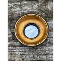 Spiegel Im Stil Napoleon Iii. Schwarz Und Kupfergold Mit Hexenauge Durchmesser 16 cm von Antiquitesdelaferme