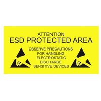 Antistat ESD-Warnschild 1 St. Gelb (L x B) 300mm x 150mm 055-0007selbstklebend von Antistat
