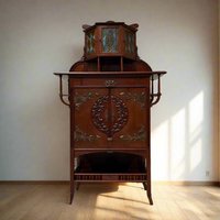 Antikes Vertiko | Zierschrank Jugendstil Um 1920 Mahagoni Fernöstlicher Einfluss von Antixxteam