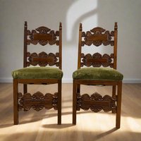 The 1 Paar Antike Stühle | Nussbaum Renaissance-Stil Um 1900 von Antixxteam