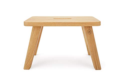 Anton Doll Holzmanufaktur, Fußschemel Emil ®, Naturprodukt 100%, handgefertigter Hochwertiger Hocker aus massiver Eiche - Eichenholz (Eiche Honigoptik) von Anton Doll Holzmanufaktur