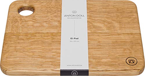 Anton Doll Holzmanufaktur ®, Frühstücksbrett Ei Pad aus Eichenholz, Naturprodukt 100%, handgefertigtes Schneidebrett aus massivem Holz - Eiche von Anton Doll Holzmanufaktur