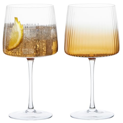 Anton Studio Designs – Empire Gin-Gläser – Bernsteinfarben – Handgefertigte Glaswaren – Cocktailglas-Set – 2er Set Anton Studio Designs – Empire Gin-Gläser – Bernsteinfarben – Handgefertigte Glaswaren – Cocktailglas-Set – 2er Set von Anton Studio Designs