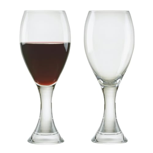 Anton Studio Designs - Manhattan Rotweingläser - Wunderschön geformt - 2er-Set - 450ml Fassungsvermögen pro Glas - Tolles Weinglas-Geschenk, kristallklare Gläser von Anton Studio Designs