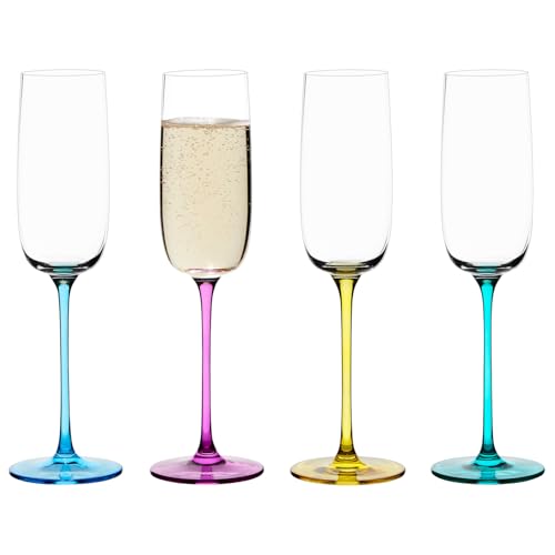 Anton Studio Designs – Oslo Champagnerflöten – Handgefertigte Glaswaren – Champagnergläser – Geschenke für das neue Zuhause – Champagnergläser 4er Set von Anton Studio Designs