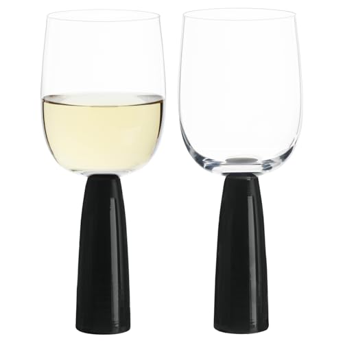Anton Studio Designs – Oslo Weingläser Schwarz – Handgefertigte Glaswaren – – Geschenke für das neue Zuhause – 2er Set von Anton Studio Designs