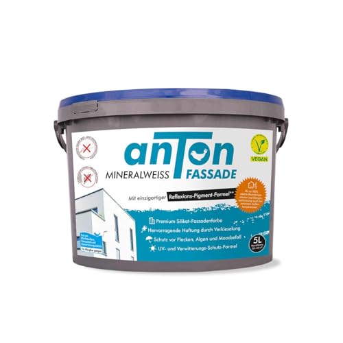 anTon Silikat Fassadenfarbe Premium Weiß (5 Liters) von Anton Weiss