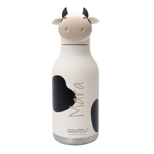 Asobu Bestie Kuh | Isolierflasche aus Edelstahl | 460ml | mit Namen personalisierbar (Kuh (mit Namen)) von Anton & Sophie