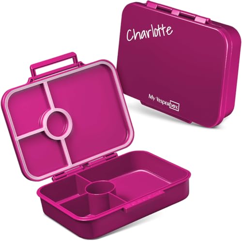 Anton & Sophie My Vesperbox Bia - 100% auslaufsicher - PERSONALISIERBAR - 4 feste Fächer - klimaneutral (lila (mit Namen)) von Anton & Sophie