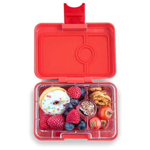 Anton & Sophie YUMBOX Mini Snackbox (mit 3 Fächern) - PERSONALISIERBAR - auslaufsichere Brotbox/Brotdose/Lunchbox/Bento Box für Kindergarten - Feste Fächer-Unterteilung (Safarii Orange (ohne Namen)) von Anton & Sophie