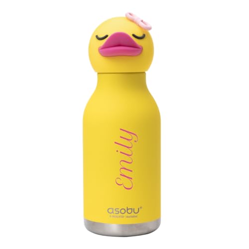 Asobu Bestie Ducky | Isolierflasche aus Edelstahl | 460ml | mit Namen personalisierbar (Ducky (mit Namen)) von Anton & Sophie