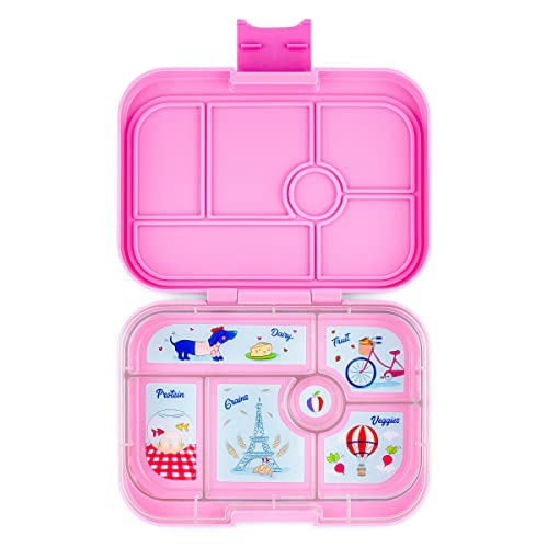 YUMBOX Original (mit 6 Fächern) - PERSONALISIERBAR - Brotbox/Lunchbox/Bento Box mit fester Fächer-Unterteilung - auslaufsichere Brotdose für Schule - ideal zur Einschulung (Fifi Pink (ohne Namen)) von Anton & Sophie