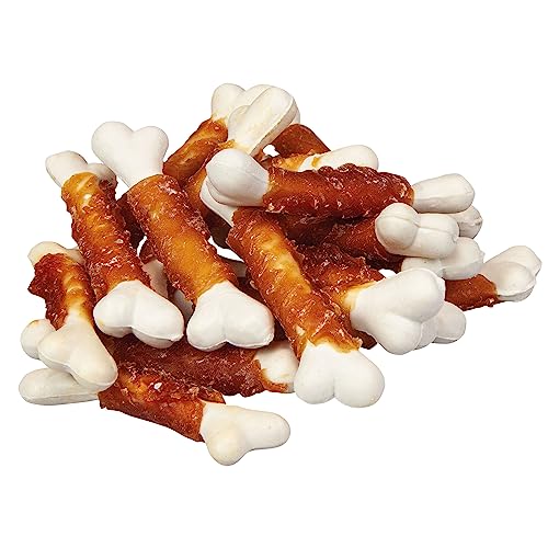 Hundeleckerli 1 kg Snack Knochen - Hundeleckerli mit Hühnerbrust umwickelt - reich an Calcium von Antos