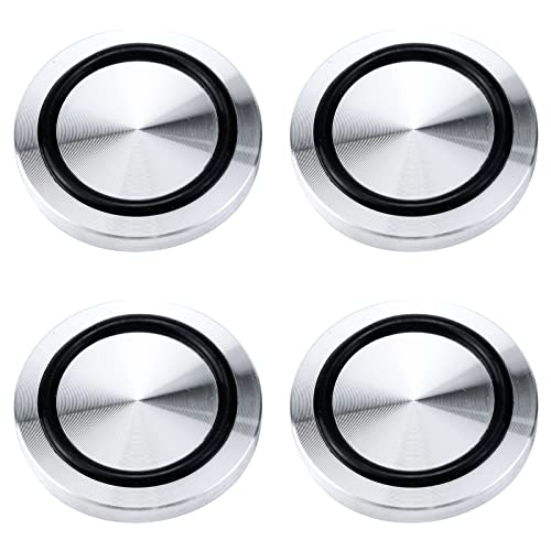 Antrader 4 Stück M8-Gewinde, 49 mm Durchmesser, massives Aluminium, Kreisscheibe, Glasplatte, Adapter, Teetisch, Kaffeetisch, Bar, Glasplatte, Hardware mit rutschfestem Gummiring von Antrader