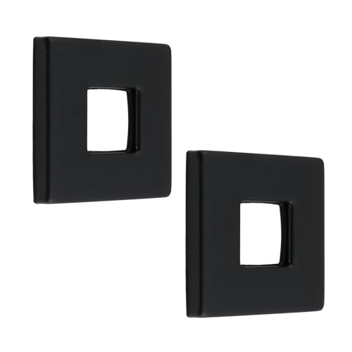 Antrader Duscharm-Flanschplatte, Duscharm-Flansch, Edelstahl, quadratische Rosetten-Abdeckplatte für Duschkopfarme, 2,5 cm ID x 6,5 cm Außendurchmesser (schwarz) von Antrader