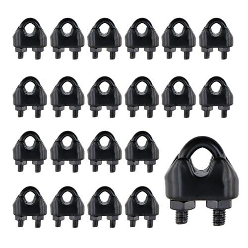Antrader M2 Edelstahl-Drahtseil-Kabelklemme, 20 Stück, Drahtseilklemmen, Kabelklemmen, Schwarz Antrader M2 Edelstahl-Drahtseil-Kabelklemme, 20 Stück, Drahtseilklemmen, Kabelklemmen, Schwarz von Antrader