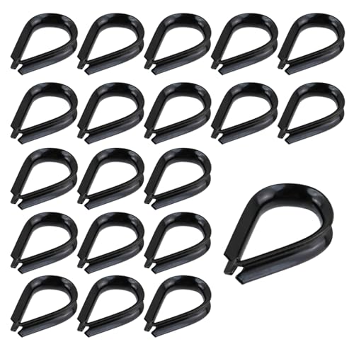 Antrader M3 Edelstahl-Fingerhut für Drahtseil- und Kabelkauschen mit 0,3 cm Durchmesser, 20 Stück (schwarz) von Antrader