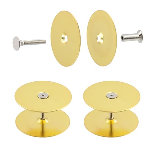 Antrader Türloch-Abdeckplatte, 6,1 cm Durchmesser, runde Türloch-Füllplatte, 2 Set Türknauf-Loch-Abdeckplatte für Haussicherheit, Gold von Antrader
