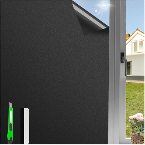 Antrect Milchglasfolie selbstklebend Fenster Sichtschutzfolie Blickdicht Fensterfolie Blickdicht von Aussen 40x400cm, Fensterfolie Matt, Spiegelfolie für Fenster mit Messer von Antrect