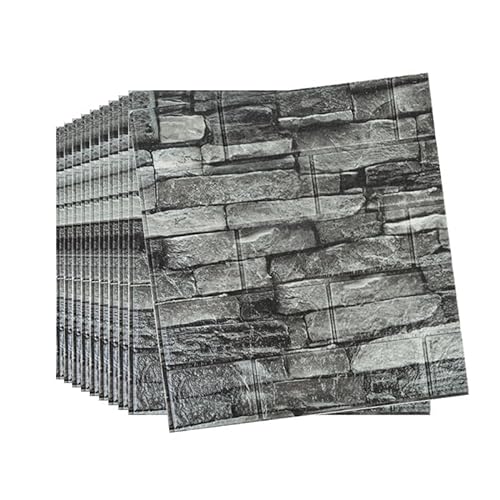 Anttyscar 3D Wandpaneele Selbstklebend,Steinoptik Tapete 35 x 38cm,Wasserdicht Wandtapete,Brick Pattern Wallpaper Wandaufkleber,für Wohnzimmer,Schlafzimmer,Küche,Badezimmer 10 Stück von Anttyscar