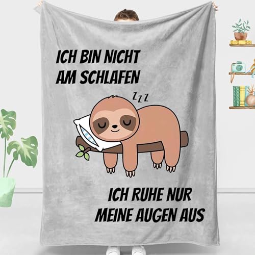 Anugsoe Geschenke für Männer, Lustige Faultier Decke Geburtstagsgeschenk für Männer, Personalisierte Geschenk für Mann, Opa, Papa zu Weihnachten Geburtstag Vatertag von Anugsoe