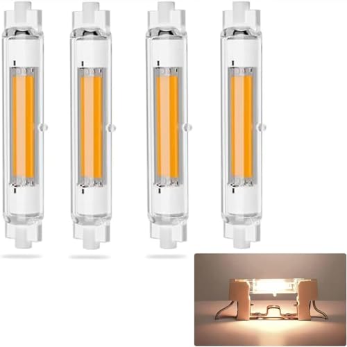 Anugsoe R7S LED 118mm 30w Dimmbar Glühbirne Lampen,Naturweiß 4500K 3000LM,30W R7S LED 118mm Ersatz für 300W J118mm Halogenstab, Kein Flackern, 360°Abstrahlwinkel LED Stab,AC 220-240V,4er Pack von Anugsoe