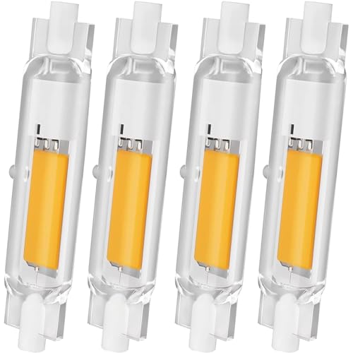 Anugsoe R7S LED 78mm Dimmbar 15W Lampen, Ersatz für 150W Halogenlamp, Kaltesweiß 6000K 1500LM, Kein Flackern, 360° Abstrahlwinkel Stab, 4er Pack von Anugsoe
