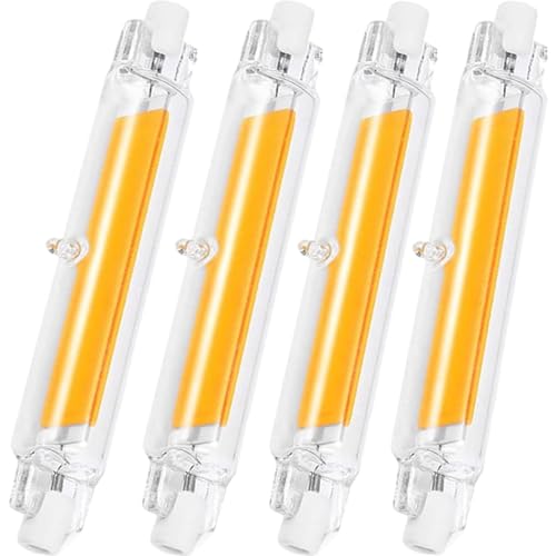 Anugsoe R7S LED 78mm Dimmbar Lampen, 10W R7S LED Leuchtmittel Warmweiß 3000K Ersatz Für Halogenstab J78mm 100W, 1000LM Kein Flackern, 360°Strahlbeleuchtung, AC 220V-240V,4er Pack von Anugsoe