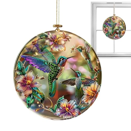 2D Acryl Vogel Dekor - 2D Acryl Kolibri Fenster Ornament - Indoor Outdoor Verwendung Sonnenlicht Fangen Flache Kunst Rustikale Dekoration für Balkon, Hof, Garten 2D Acryl Vogel Dekor - 2D Acryl Kolibri Fenster Ornament - Indoor Outdoor Verwendung Sonnenlicht Fangen Flache Kunst Rustikale Dekoration für Balkon, Hof, Garten von Anulely