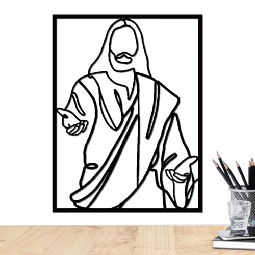 Anulely Abstrakte Jesus-Kunst, minimalistisches Jesus-Malerei, Metall-Bastelschild, Osterdekoration, spirituelle Dekorationen für Schlafzimmer, Badezimmer, Küche Anulely Abstrakte Jesus-Kunst, minimalistisches Jesus-Malerei, Metall-Bastelschild, Osterdekoration, spirituelle Dekorationen für Schlafzimmer, Badezimmer, Küche von Anulely
