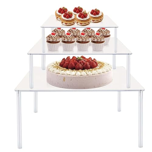 Anulely Acryl-Kuchenscheibe, quadratischer Kuchenständer, Bäckerei-Ständer, Acryl-Kuchenständer für Babyparty, Hochzeit von Anulely