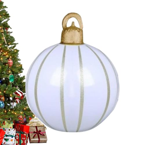Anulely Aufblasbare Weihnachtskugeln, Weihnachtsdekoration, Hofbaumbälle, Weihnachtsdekoration, 61 cm, Kugel-Ornamente, Outdoor, Urlaub, Hof, Rasen, Dekorationen für Urlaub, Neujahr von Anulely