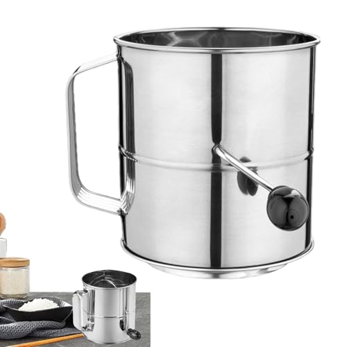 Anulely Backsieb | Edelstahl-Mehl-Staubwedel, Handsieb, Handsieb, Küchen-Backwerkzeug zum Backen von Kuchen Anulely Backsieb | Edelstahl-Mehl-Staubwedel, Handsieb, Handsieb, Küchen-Backwerkzeug zum Backen von Kuchen von Anulely